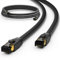 HB-DIGITAL Cable de red LAN CAT 8 de 3 m, AWG 24 S/FTP LSZH 40 Gbps 2000 MHz, certificado GHMT, cobre puro con conector RJ45 chapado en oro para conmutador, router, módem, PC, color negro