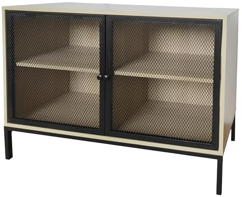 FORNOR Sideboard, Holz, Beige, Schwarz, 100 x 40 x 75 cm