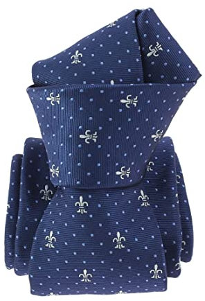 Clj Charles Le Jeune. Cravate. Fleurs de Lys, Microfibre. Bleu roi - Motifs -