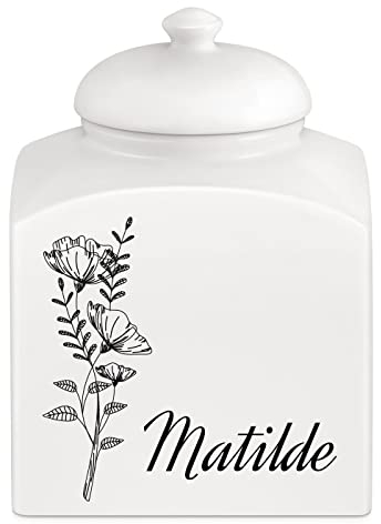 Maverton Biscottiera in ceramica - stampa personalizzata - barattolo da cucina 3 L - protezione ermetica del barattolo per dolci - pensiero speciale per la donna - papaveri rossi