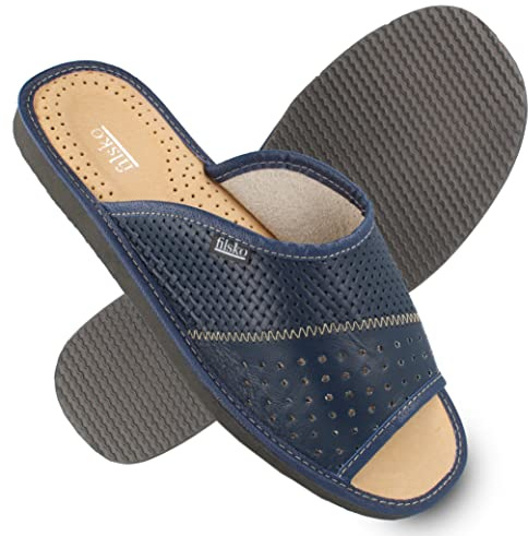 filsko® Louns - Slippers Herren - offen - EVA Sohle - Naturleder - rutschfest - atmungsaktiv
