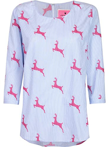 Lieblingsstück Bluse EdisaL mit Hirschstick Blau/Pink 38