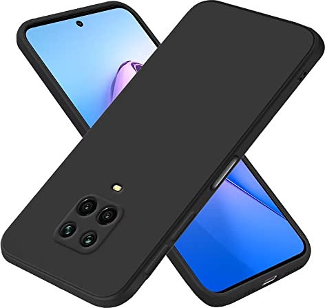 EASSGU Custodia per Redmi Note 9S / Note 9 Pro (6.67 Inches), Cover Morbida in Silicone TPU - Nero