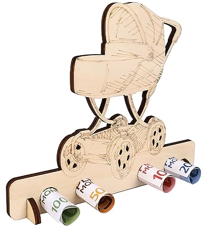 ENLACE Kinderwagen Geschenk, Kinderwagen Sitz für Geschwister Geburtstag Geldgeschenk Holz, Kreatives Geldgeschenke, Geschenke Aus Holz, Geschenk für Familie, Liebhaber, Freunde, Kinder