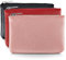 simarro Lot de 3 mini porte-monnaie en cuir pour femme - Petit et court - Porte-monnaie en polyuréthane - Pour femme et enfant, noir, rose, rouge, 12x9x1.2cm/4.72x3.54x0.472in, Minimaliste