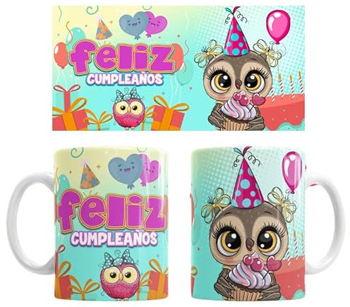 Taza Feliz cumpleaños animales felices 01 (Diseño 02)