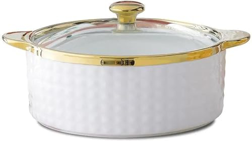 Vnook Sopera De Cerámica con Sopa Y Tapa, Cacerola Blanca Phnom Penh para Sopa/Olla De Barro/Olla De Barro para Restaurante, Cocina Casera[Clase De Eficiencia Energética A]