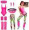 Uirheurd Tenue des Années 80 et 90 pour Femme - Accessoires Inclus: Bandeaux, Bracelets, Boucles d'Oreilles, Maillots de Bain