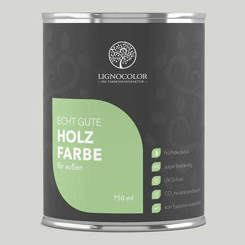 Lignocolor Holzfarbe Außen matt | wetterfeste Farbe für den Außenbereich (Dove Grey matt, 2,5L) | hochdeckend & hochbeständig