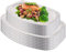DAJAVE Paquete de 30 bandejas de aluminio para comida de fiesta, dos tamaños, bandejas ovaladas de aluminio para fiestas, bodas, cumpleaños, picnic (43 cm y 34,5 cm)