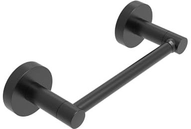 WZRUA Black Toilet Roll Holder Wall Mounted, SUS304 Stainless Steel Toilet Paper Holder, Double Post Pivoting Toilet Roll Holder for Toilet, WC, Bathroom
