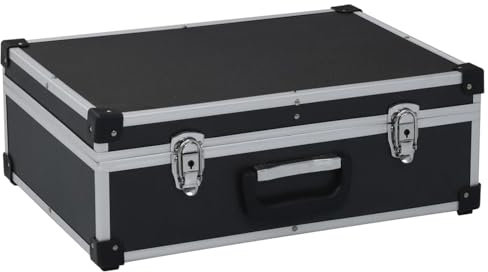 ZEYUAN Werkzeugkoffer 46 x 33 x 16 cm Schwarz Aluminium, Werkzeugtrolley, Werkzeugset, Werkzeug-Sets, Tool Set, Werkzeugtasche Gefüllt