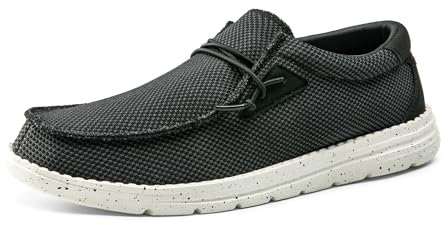 Bruno Marc, Mocasines para hombre, slip-on, clásicos, informales, blandos y cómodos, negro/blanco, 47 EU