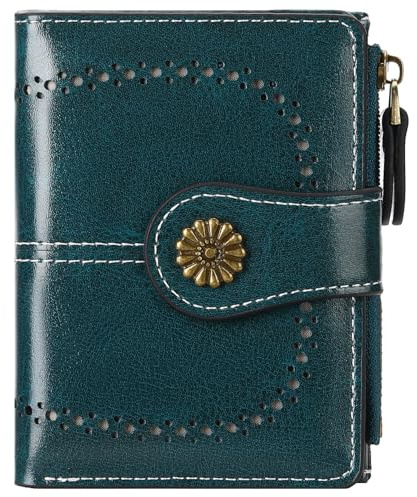 FALAN MULE Geldbörse Damen Klein, Bifold Leder Portemonnaie Damen mit RFID-Schutz Mini Geldbeutel mit Mehrere Kartenfächern und Münzfach Zipper Portmonee Kleine Brieftasche