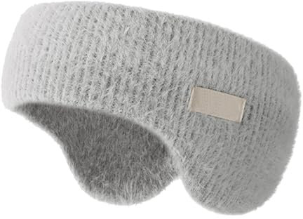 Bandeau anti-bruit pour dormir – Cache-oreilles en tricot épais avec réduction du bruit et doublure en polaire pour le cyclisme et le sommeil, gris, A