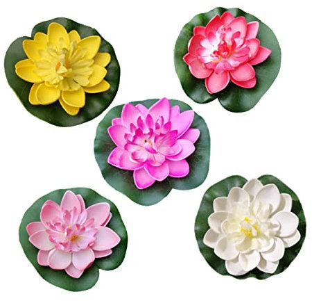 PRETYZOOM 5st Simulation Lotus Schwimmende Seerosen Teichpumpe Teiche Kanisterfilteraquarium Gewichte Von Teichpflanzen Fischglas Wasser- Schwimmende Blumen Für Den Pool Aquariumpflanzen