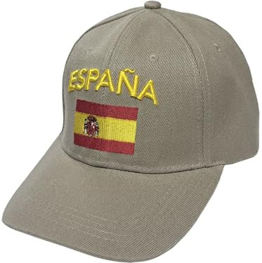 Tiendas LGP - Gorra Bordada Bandera de España, Talla única, con Presilla de adaptación, Color Beige