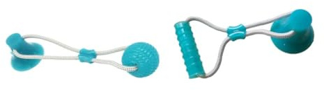 sporful Giocattolo interattivo multifunzionale per cani, in gomma, con ventosa, per cuccioli, pulizia e addestramento comportamentale, 2 pezzi