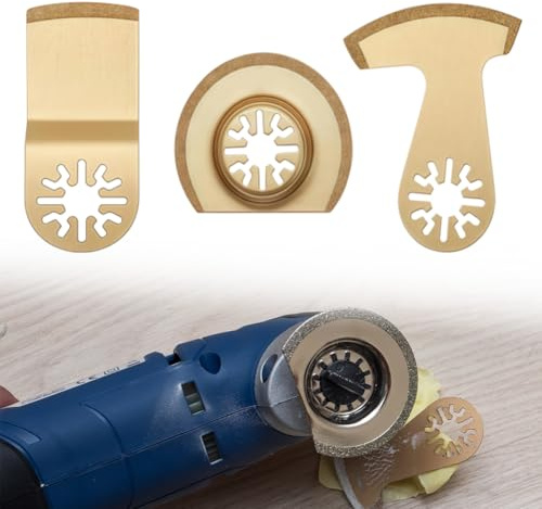 MOERAE Multimaster Lot de 3 lames de scie oscillante en métal dur pour ciment, bois, carrelage