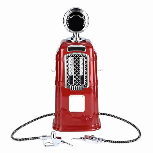Klanata 1000cc Pump Liquor Dispenser, Mini Beer Dispenser for Home - Liquor Beer Wine Soda Soft Drink Beverage Pump - Gas Station Dispenser Machine Tool (Red)