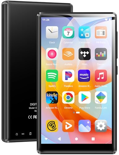 Riproduttore MP3 SWOFY con Bluetooth, WLAN, 96GB, HI-FI, touchscreen da 5 pollici, Android 13.0 Compatibile con Spotify, Amazon Music, radio FM, e-book, browser, per bambini (Nero)