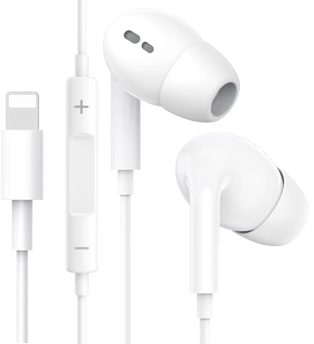Headphones for iPhone [MFi Certified] Wired Light-ning Headphones, In-Ear Earphones with Volume Control & Microphone, Head phones Compatible with iPhone 14 Pro Max/13/SE/12/12Pro/13Pro/11/X/XR/8/7/XS