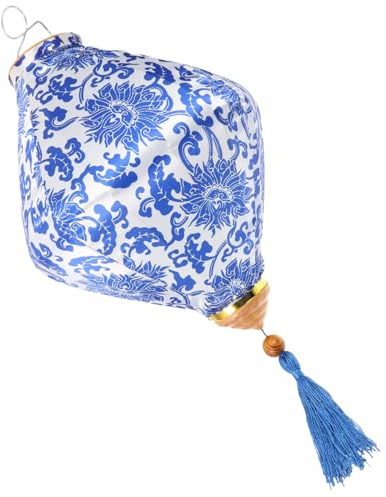 TOBBOMEY Lanterne Chinoise Extérieure Satin Imperméable Décoration Suspendue Antique à Motif Floral pour Jardin et Fête