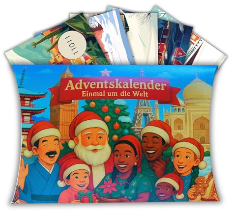 KrimiGames® Rätsel-Adventskalender 2025 - Einmal um die Welt - 24 Umschläge mit spannenden Aufgaben - Weihnachtstraditionen entdecken - Krimi-Spiele für Erwachsene ab 14 Jahren
