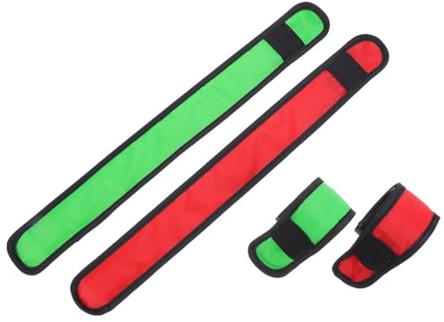 GARVALON 4 Stück LED Pferdebeinbänder Pferde Beinschnüre mit LED Beleuchtung Rote und Grüne Straps für Reitsport Knöchel Kompression Schutz und bei Nacht