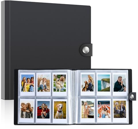 DoocliB Klein Fotoalbum für Polaroid 6×9 cm, Album für 144 Fotos, Schwarz | Fotoalbum Einsteckalbum für Instax Mini, zur Aufbewahrung von Baby, Kinder, Familien und Hochzeitsbildern