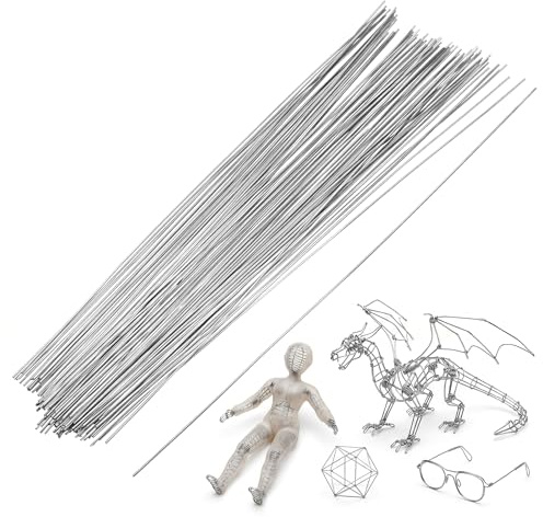 JOINPAYA 100Pcs Bendable Iron Wire Armature 9.6 Metal Sculpting Wire Rods for Doll Making and Puppet Support for Thick Clay Sculpting and Needle Felting