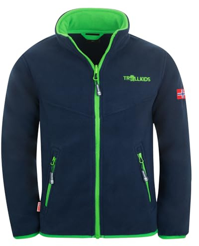 Trollkids Kids Oppdal Jacket XT | Warme und weiche Fleecejacke, Leicht und atmungsaktv, Zwei Taschen, Zip-in-System-kompatibel, Reißverschluss mit Kinnschutz