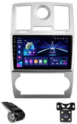 Radio Coche para Chrysler 300C 1 2004-2011 Bluetooth Pantalla Carplay 2 DIN Táctil de 9 Pulgadas Radio CarPlay Soporte/Android Auto con Cámara de Respaldo/FM/Am/RDS/DSP/WiFi/SWC