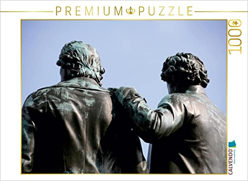 CALVENDO Puzzle Goethe-Schiller-Denkmal in Weimar | 1000 Teile Lege-Größe 64 x 48 cm Foto-Puzzle für glückliche Stunden