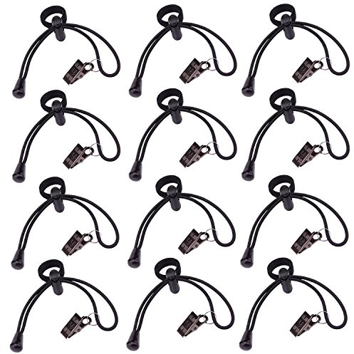 Sunmns 12 Pack Background Backdrop Clips Clamps Holder for Photography, Video and Television, Black