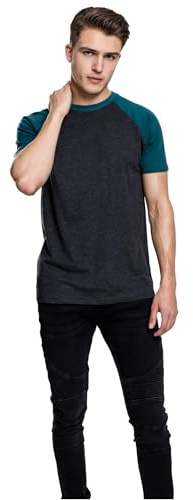 Urban Classics Men's Baseball T-Shirt, Contrast Shortsleeves T-Shirt, Sports Shirt, Crew Neck, 100% Jersey Cotton Available, Sizes: S-5XL