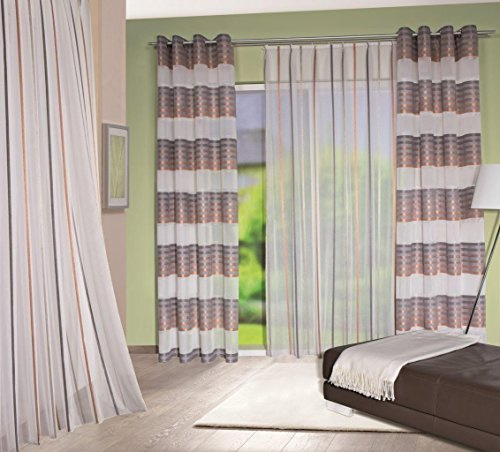 Home fashion 047867-2001 Kupfer 245/140 cm Fertigschal, Stoff, Kupfer, 245 x 140 cm