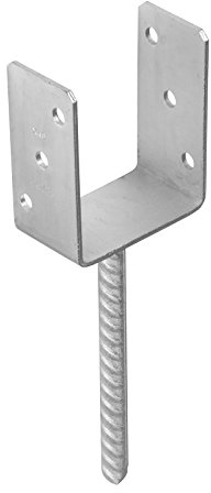 U Pfostenträger - Pfostenanker - Holzverbinder - Balkenschuh U profil - Pfostenträger 100x100 - Pfostenträger zum einbetonieren - Stützenfuß für Zaunpfosten, Holzpfosten, Terrasse, Carport