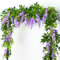 2 Stück Künstliche Blumen Wisteria,2m Künstliche Glyzinien Girlande,Künstliche Glyzinienrebe Künstliche Blumengirlande Hängende Reben Kunstpflanze Girlanden für Hochzeit Draußen Balkon Garten (Lila)