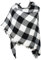 VIVIAN & VINCENT Women's Buffalo Plaid Blanket Winter Scarf Warm Wrap Oversized Shawl Cape Black and White
