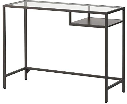 IK EA VITTSJÖ Laptop-Schreibtisch, braun-schwarz, Glas 100 x 36 cm