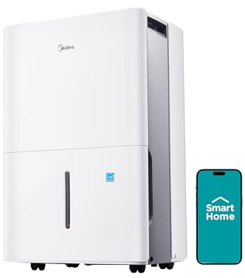 Midea 1,500 Sq. Ft. Energy Star Certified Dehumidifier with Reusable Air Filter 22 Pint 2019 DOE (Previously 30 Pint) - Ideal for Basements, Large & Medium Sized Rooms, and Bathrooms (White)