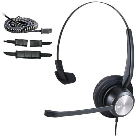 MKJ Cisco Phone Headset Corded RJ9 Telephone Headset with Noise Cancelling Microphone for Cisco CP-7821 7841 7942G 7931G 7940 7941G 7945G 7960 7961G 7962G 7965G 7975G 8811 8841 8861 9951 9971