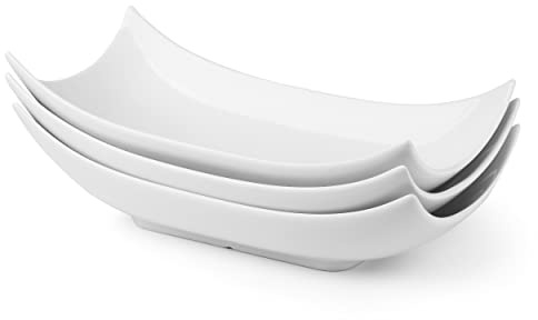 LAUCHUH Porzellan-Servierplatte, weiß, dekorativ, 30,5 cm, 3 Stück