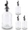 Lifestyle Lover Zuckerstreuer, Glas 350ml Flasche, Dosierer aus Edelstahl, ideal für weißer/brauner Zucker, Kakao (Blanko 4er)