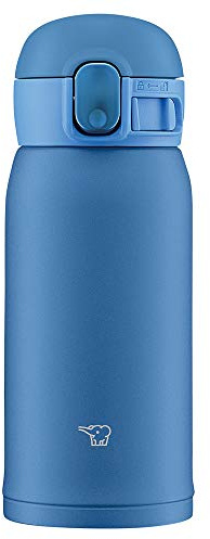 Zojirushi SM-WA36-AA Zojirushi Bouteille d'eau One-Touch en acier inoxydable, sans couture, 0,36 l, bleu