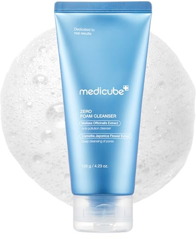 medicube Facial Cleanser Zero Foam Cleanser for Pore & Excess Oil Care | Daily Gentle Cleansing Foam - Excess Sebum Control, Hydration, Pore Minimization, Korean Skincare, Sensitive Skin, 4.23 oz