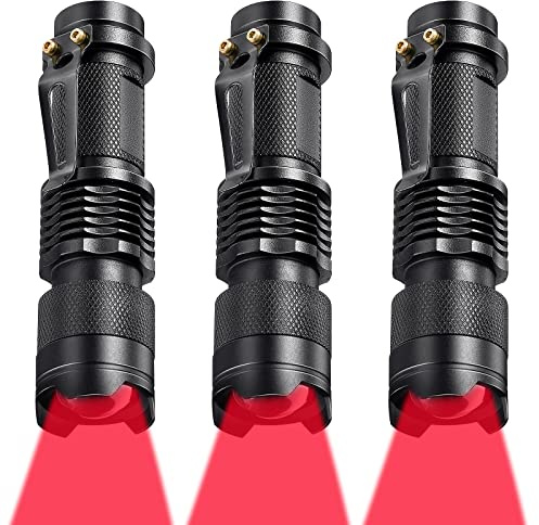 Honoson 3 Stück Rote LED Single Mode Licht Rotlicht Taschenlampe für Astronomie Luftfahrt Nachtbeobachtung