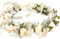 HuaLiSiJi Blumenkrone Haarkranz Boho Blumenkranz Rose Floral, Schön Gearbeitet der Blumenkrone, Individuell Einstellbar Durch Ein Band (Weiß)