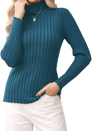 Gyabnw Maglione Donna Invernale a Collo Alto Elegante Manica Lunga Dolcevita Basic Pullover Sottile Morbido Casual per Autunno Inverno Caldo